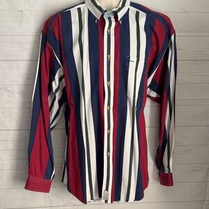 Tommy Hilfiger Size XL Red, Blue,White & Green Striped Shirt 90’s Old Money